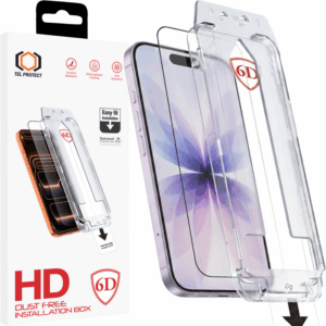 Grūdintas stiklas Tel Protect Dust-Free Easy Fit Full Glue 6D skirtas Apple iPhone 16 Pro/17 black