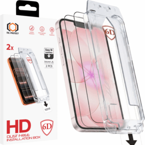 Grūdintas stiklas Tel Protect Dust-Free Easy Fit Full Glue 6D skirtas Apple iPhone 13/13 Pro/16E black - 2 vnt