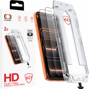 Grūdintas stiklas Tel Protect Dust-Free Easy Fit Full Glue 6D skirtas Apple iPhone 17 Pro Max black - 2 vnt