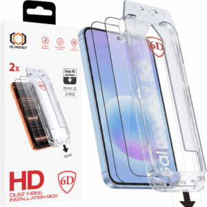 Grūdintas stiklas Tel Protect Dust-Free Easy Fit Full Glue 6D skirtas Samsung Galaxy A56 5G black - 2 vnt
