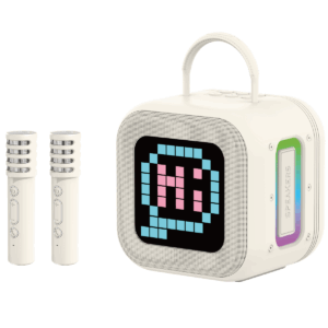 Blavec nešiojama kolonėlė Bluetooth WS-09 Karaoke Fun - 10W su 2 mikrofonais (WS09-2MBE) gelsvos spalvos
