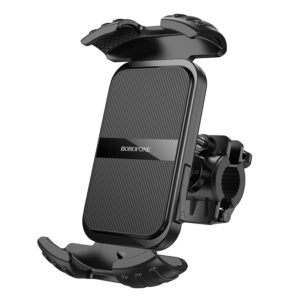 Borofone telefono laikiklis dviračiui/motociklui BH105 Crown juodos spalvos