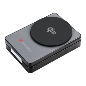 Verbatim Charge 'n' Go Qi2 3-in-1 Magnetic Wireless Power Bank, 5000 mAh, USB-C, Grey