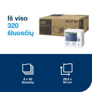 Vienkartinės valymo šluostės iš mikropluošto Tork (183700), 60 g/m2, 40 vnt - Image 2