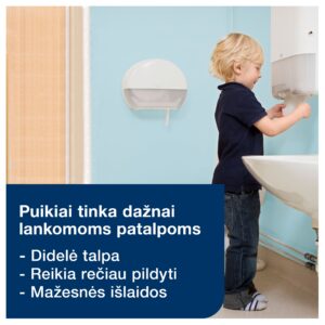 Tualetinis popierius Tork Universal Jumbo T1 (120160), pilkos spalvos, 1 sluoksnis, 480 m, 2400 lapelių - Image 3