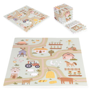 Didelis EVA putų žaidimų kilimėlis vaikams ūkis 90.5x90.5 cm 21 dalis ECOTOYS