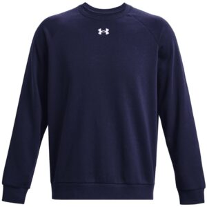Under Armour Men's Rival Fleece Crew Sweatshirt Navy Blue 1379755 410 - Image 2