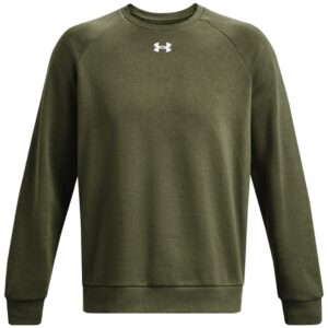 Under Armour Men's Rival Fleece Crew Khaki 1379755 390 - Image 2