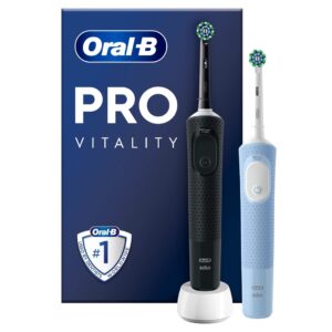 Oral-B Vitality Pro Duo Suaugusiems Besisukantis vibruojantis dantų šepetėlis Juoda, Mėlyna, Balta - Image 3