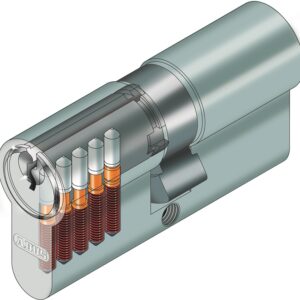 Cilindras Abus E50N, europinio (din) standarto, 45 mm, pilka - Image 2
