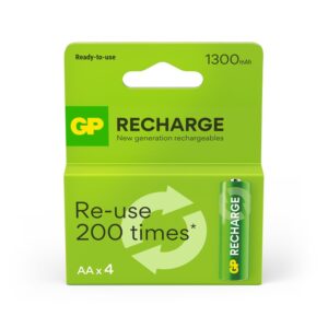 Įkraunami elementai GP RECHARGE AA, 1300mAh, 4 vnt.