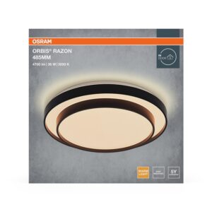 Šviestuvas lubų Osram, LED, 36W, 3000K, 2000lm, Ø485, juoda - Image 3
