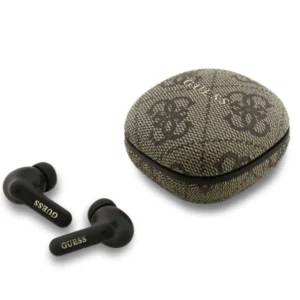 Guess PU 4G Metal Logo ENC TWS belaidės ausinės rudos spalvos