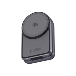 Tech-Protect A53 3IN1 MAGNETINIS MagSafe BELAIDIS ĮKROVIKLIS 25W QI2.2 TAMSIAI PILKAS - Image 9