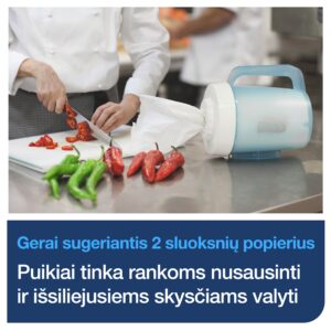 Popieriniai rankšluosčiai Tork Wiper Plus Mini Centerfeed M1 (101221), 2 sluoksniai, baltos spalvos, 75 m, 214 lapelių - Image 4