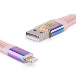 Laidas REAL-EL MFI USB A - Lightning Rainbow 1m, vaivorykštės spalvos - Image 2