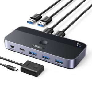 USB 3.0 perjungėjas (2 PC <-> 4 įrenginiai (3x USB-A + USB-C))