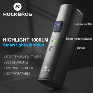 Rockbros V9M-1000 front bicycle light 1000lm - black - Image 2