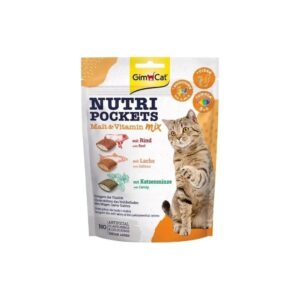 GIMCAT Nutri Pockets Malt & Vitamin mix – skanėstas katei – 150g - Image 1