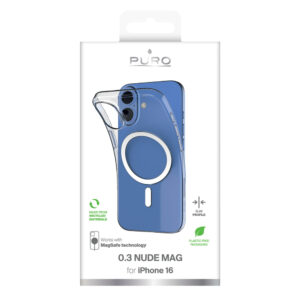 Puro 03 Mag MagSafe Silicone Case for iPhone 16 - Transparent - Image 3
