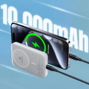 Wozinsky WRW349YWS 10000 mAh Magnetic Power Bank - baltos spalvos - Image 4