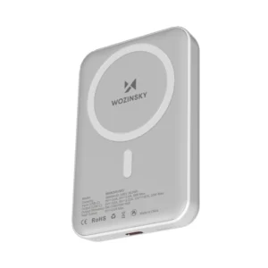 Wozinsky WRW349YWS 10000 mAh Magnetic Power Bank - baltos spalvos