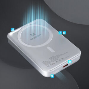Wozinsky WRW349YWS 10000 mAh Magnetic Power Bank - baltos spalvos - Image 9
