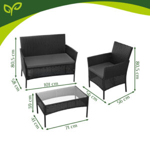 Juodi rotango sodo baldai Gardlov 26908 - Image 3