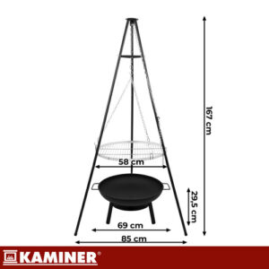 Trikojis sodo grilis 167x58cm Kaminer - Image 3