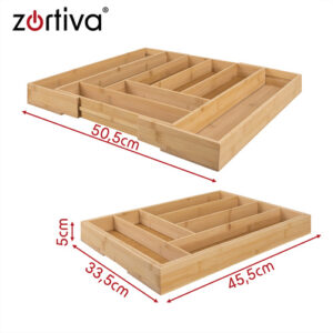 Bambukinis stalčiaus įdėklas/organizatorius „Zortiva“ stalčiui - Image 2