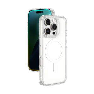 AmazingThing Titan Pro Mag dėklas with Magnetic Ring for Apple iPhone 16 Pro - skaidrus