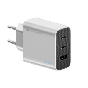 Cuktech 65W GaN 2xUSB-C 1xUSB-A Wall Charger - pilkos spalvos - Image 1
