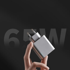 Cuktech 65W GaN 2xUSB-C 1xUSB-A Wall Charger - pilkos spalvos - Image 9