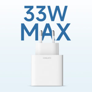 Cuktech A19 30W USB-A + USB-C Wall Charger - baltos spalvos - Image 5