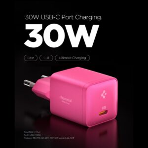 Spigen EE301EU-GAN ESSENTIAL 1 PRIEVADO TINKLO ĮKROVIKLIS 30W ROŽINIS - Image 2