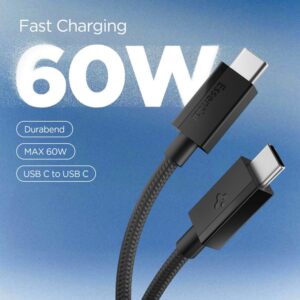 SPIGEN EB6015CC ESSENTIAL TYPE-C KABELIS 60W 150CM JUODAS - Image 2