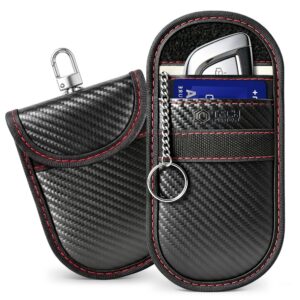 TECH-PROTECT KLR100 DĖKLAS KEYLESS RFID SIGNALO BLOKAVIMO DĖŽUTĖ CARBON JUODA/RAUDONA