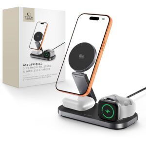 TECH-PROTECT A52 3IN1 MAGNETINIS MAGSAFE BELAIDIS ĮKROVIKLIS 25W QI2.2 JUODAS