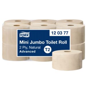 Tualetinis popierius Tork Mini Jumbo T2 (120377) natūralios spalvos tualetinio popieriaus ritinys Advanced