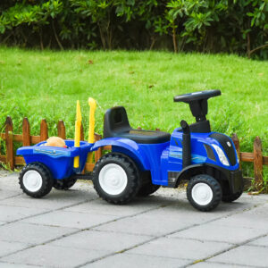 Vaikiškas traktorius New Holland su priekaba, interaktyviu vairu ir garsais, mėlynas - Image 2