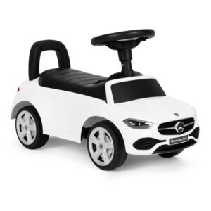 Vaikiškas elektromobilis Mercedes C CLASS, interaktyvus vairas, garsiniai efektai, baltas - Image 2