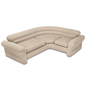 Pripučiama kampinė sofa keturiems asmenims 257x203x76 cm smėlio spalvos INTEX 68575 - Image 2
