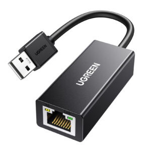 Adapteris tinklo USB-A 2.0 - RJ45 10/100Mbit/s, juodas