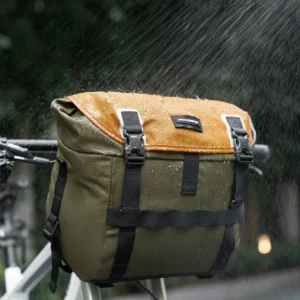 Rockbros W019 Handlebar Bike Bag 13.5-24L - Green-Orange - Image 7