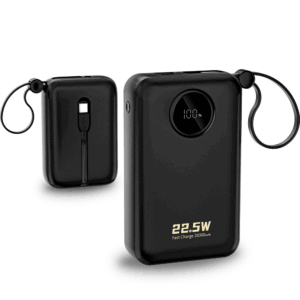 Dudao K14+ Powerbank 20000mAh 22.5W USB-C / USB-A / Built-in Lightning and USB-C Cables - Black - Image 6