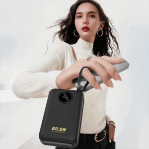 Dudao K14+ Powerbank 20000mAh 22.5W USB-C / USB-A / Built-in Lightning and USB-C Cables - Black - Image 7