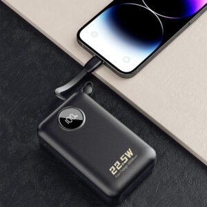 Dudao K14+ Powerbank 20000mAh 22.5W USB-C / USB-A / Built-in Lightning and USB-C Cables - Black - Image 8