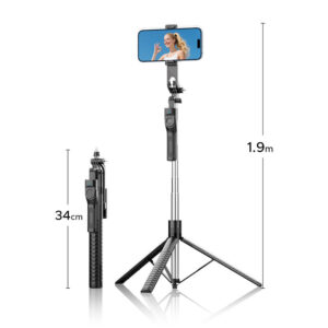 Selfie stick Orico SPM190 tripod 1/4" for phone camera with 360 degree rotation Bluetooth 5.2 - black - Image 2