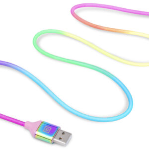 Laidas REAL-EL Premium USB A - Micro USB Rainbow 1m, vaivorykštės spalvos - Image 3