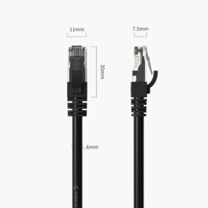 Orico PUG-C6 CAT6 1000Mbps RJ45 Ethernet Network Cable Internet LAN Round 1m - Black - Image 3